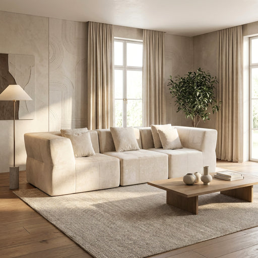 Oak & Birch Boneless Modular Sectional Sofa in a Box — Deep Seat Cream