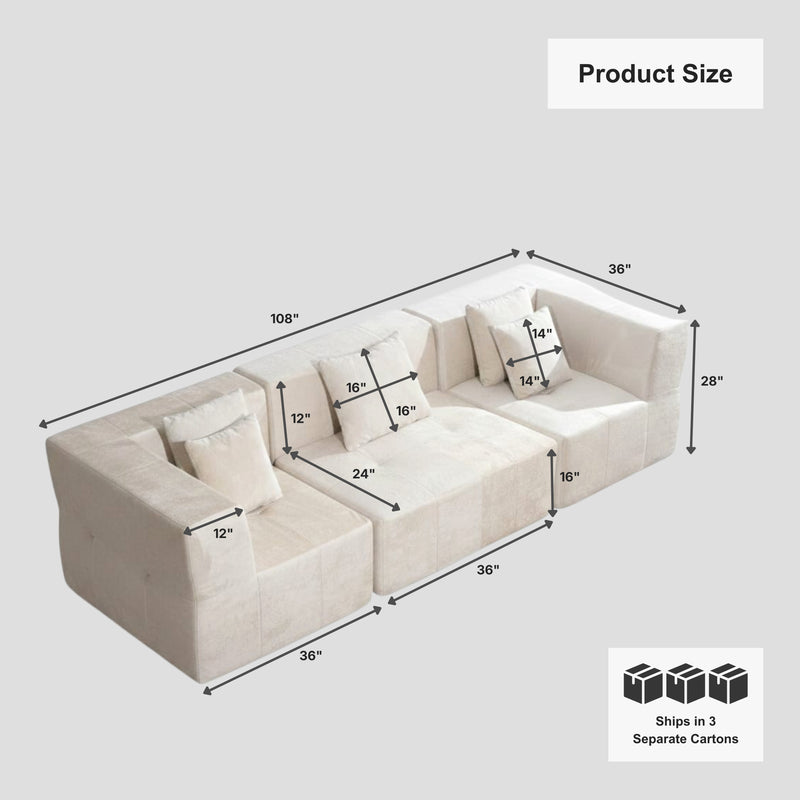 Boneless Modular Sectional Sofa in a Box — Deep Seat | Oak & Birch