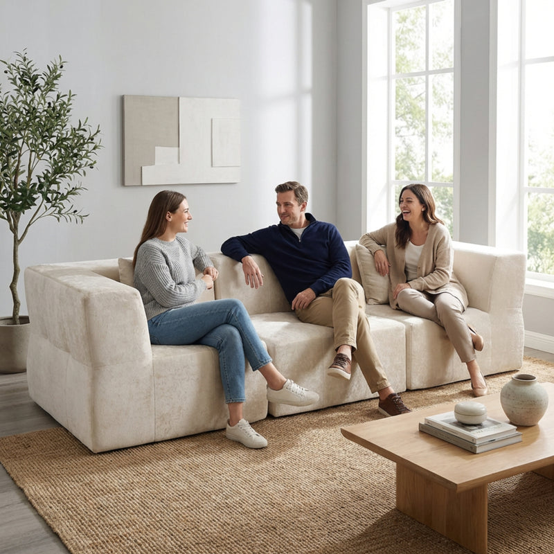 Boneless Modular Sectional Sofa in a Box — Deep Seat | Oak & Birch