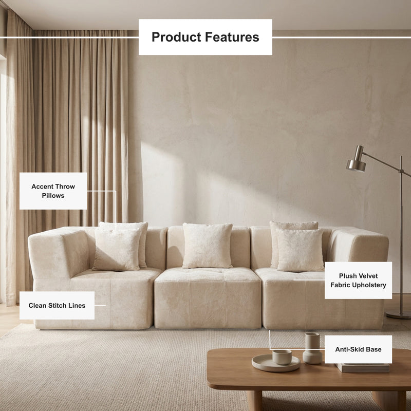 Boneless Modular Sectional Couch in a Box with Ottoman | Oak & Birch