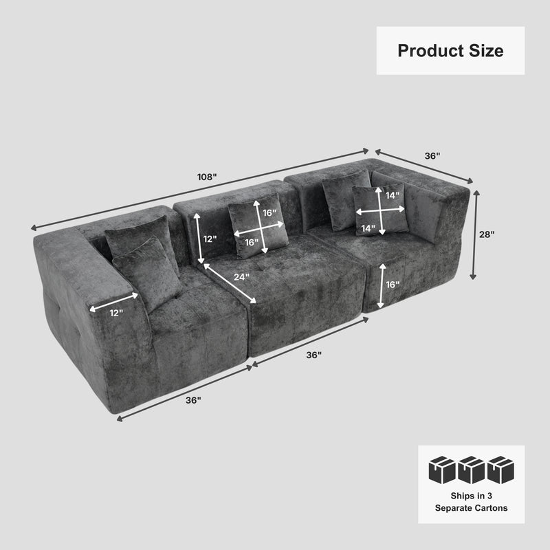 Boneless Modular Sectional Sofa in a Box — Deep Seat | Oak & Birch