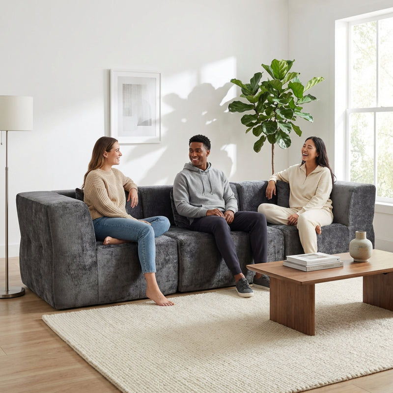 Boneless Modular Sectional Sofa in a Box — Deep Seat | Oak & Birch