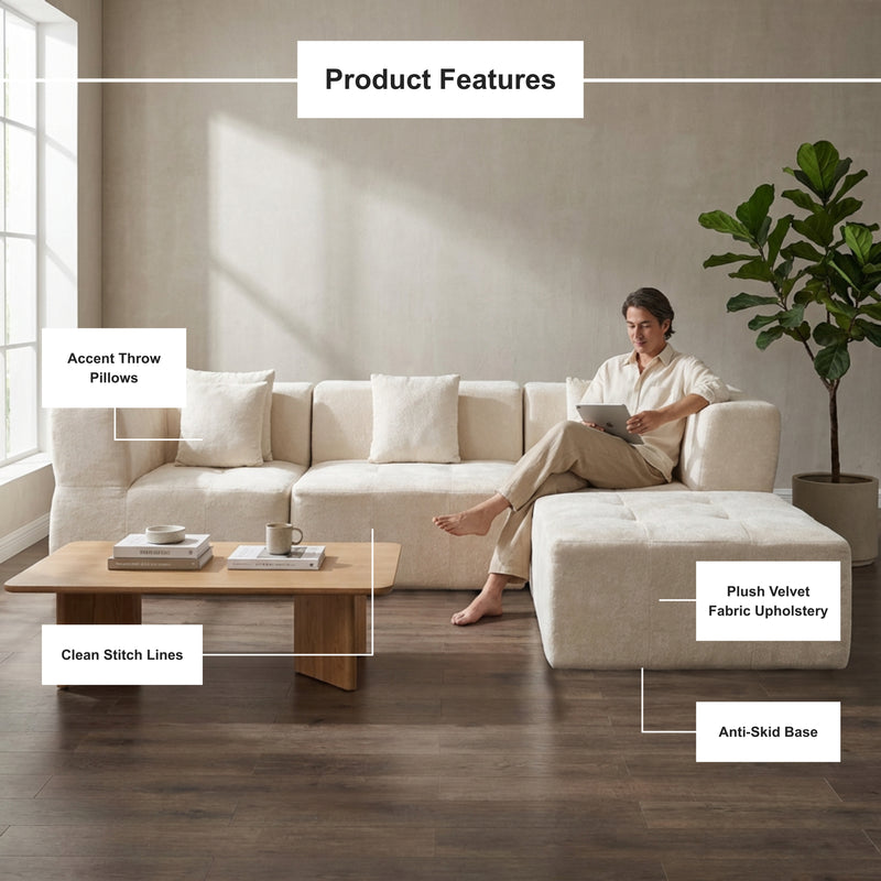 Boneless Modular Sectional Couch in a Box with Ottoman | Oak & Birch