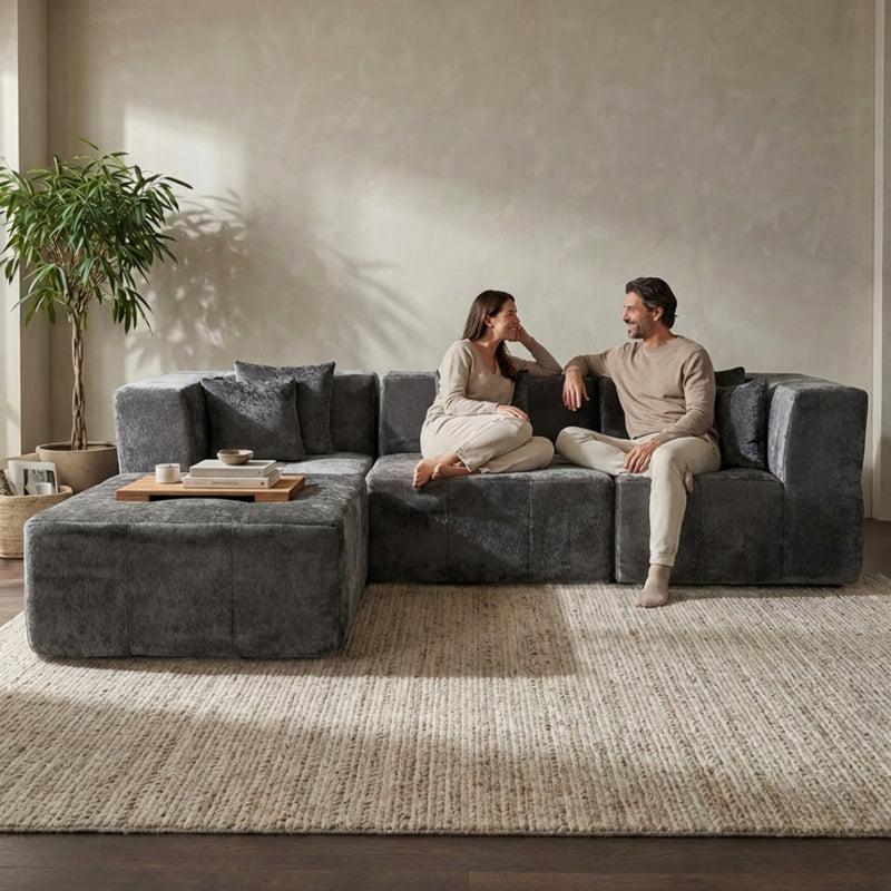 Boneless Modular Sectional Couch in a Box with Ottoman | Oak & Birch