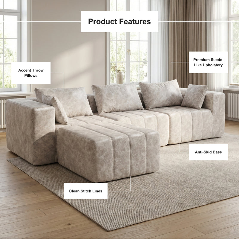 Boneless Deep Seat Modular Sectional Sofa in a Box | Oak & Birch
