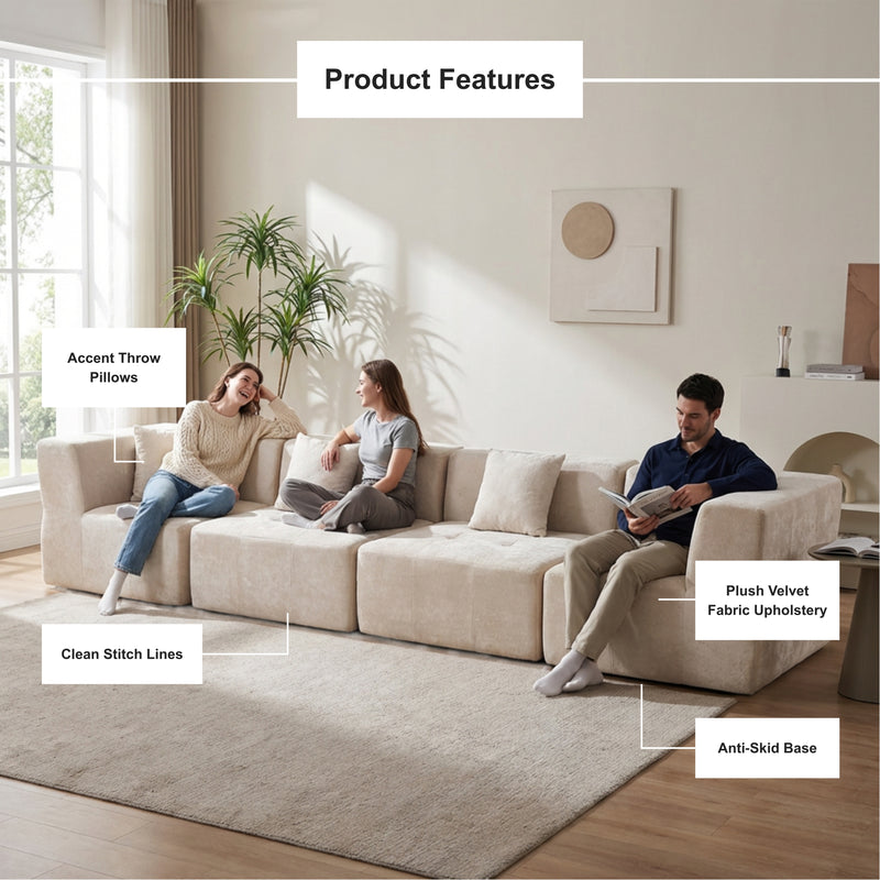 Boneless Modular Sectional Sofa in a Box — Deep Seat | Oak & Birch