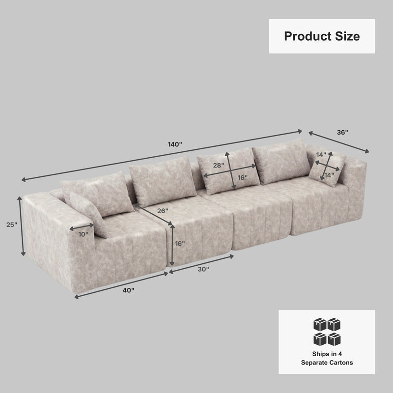Boneless Deep Seat Modular Sectional Sofa in a Box | Oak & Birch
