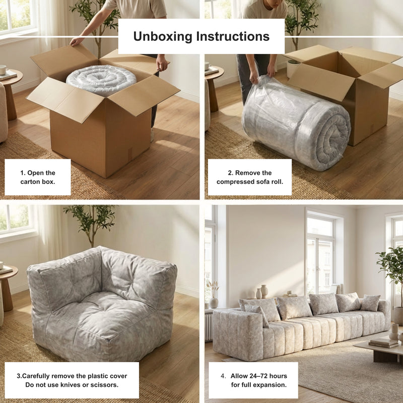 Boneless Deep Seat Modular Sectional Sofa in a Box | Oak & Birch