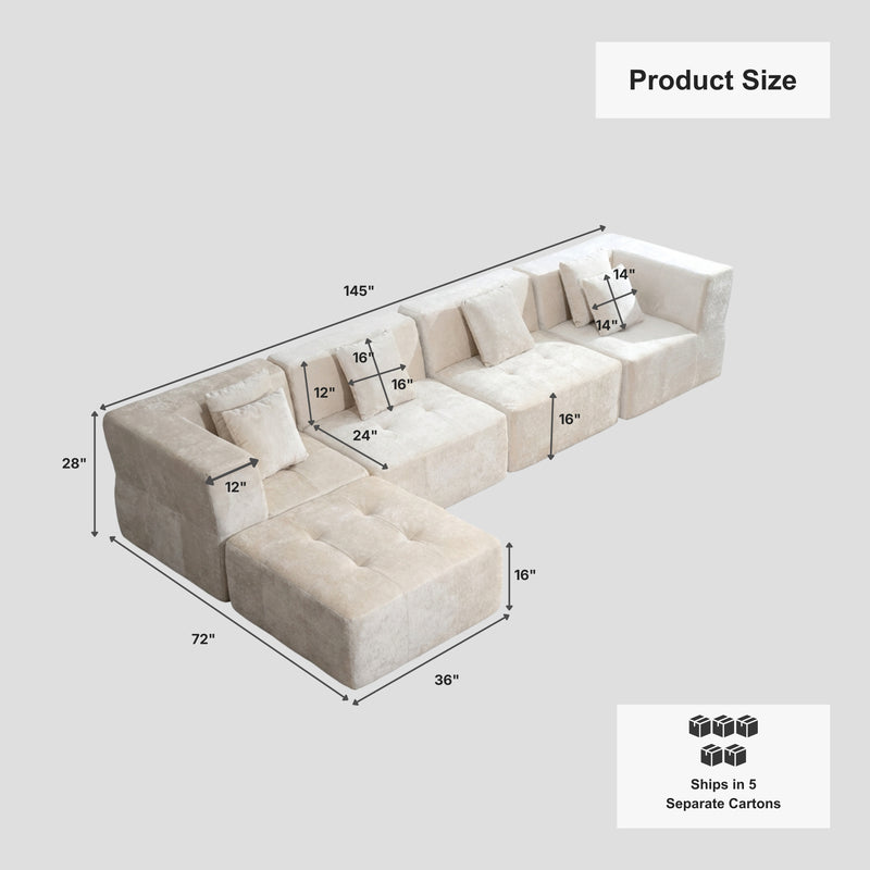 Boneless L-Shaped Sectional Sofa — Modular, No Assembly | Oak & Birch