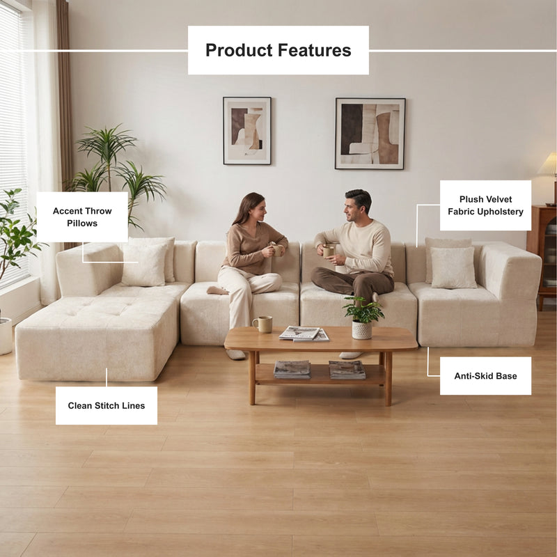 Boneless L-Shaped Sectional Sofa — Modular, No Assembly | Oak & Birch