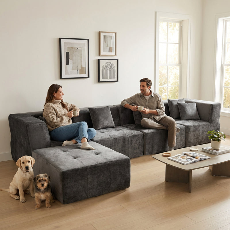 Boneless L-Shaped Sectional Sofa — Modular, No Assembly | Oak & Birch