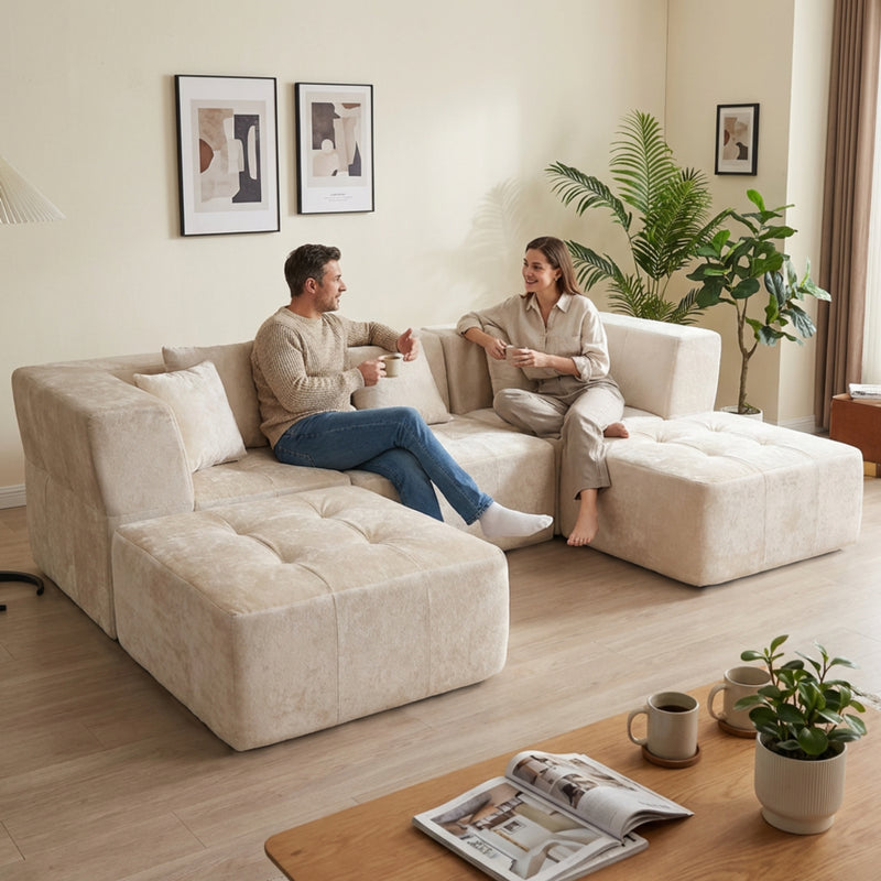 Boneless Modular Sectional Couch in a Box with Ottoman | Oak & Birch