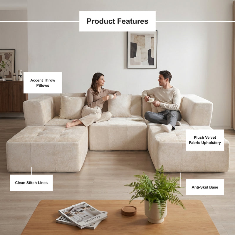 Boneless U-Shaped Sectional Sofa — Modular, No Assembly | Oak & Birch