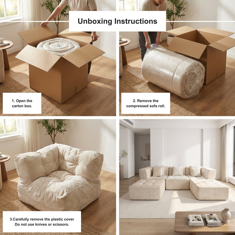 Boneless U-Shaped Sectional Sofa — Modular, No Assembly | Oak & Birch