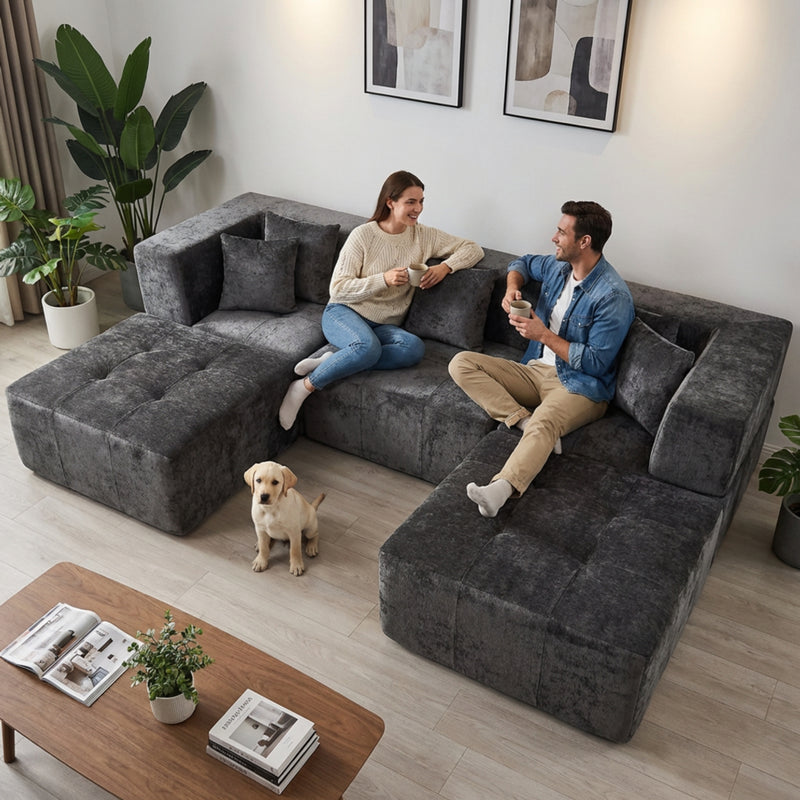 Boneless U-Shaped Sectional Sofa — Modular, No Assembly | Oak & Birch