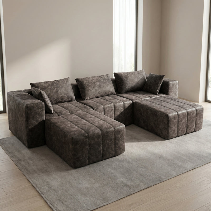 Boneless Deep Seat U-Shaped Sectional Sofa — Modular, No Assembly | Oak & Birch