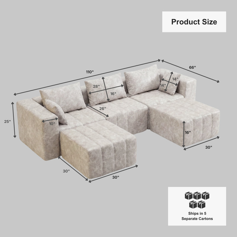 Boneless Deep Seat Modular Sectional Sofa in a Box | Oak & Birch