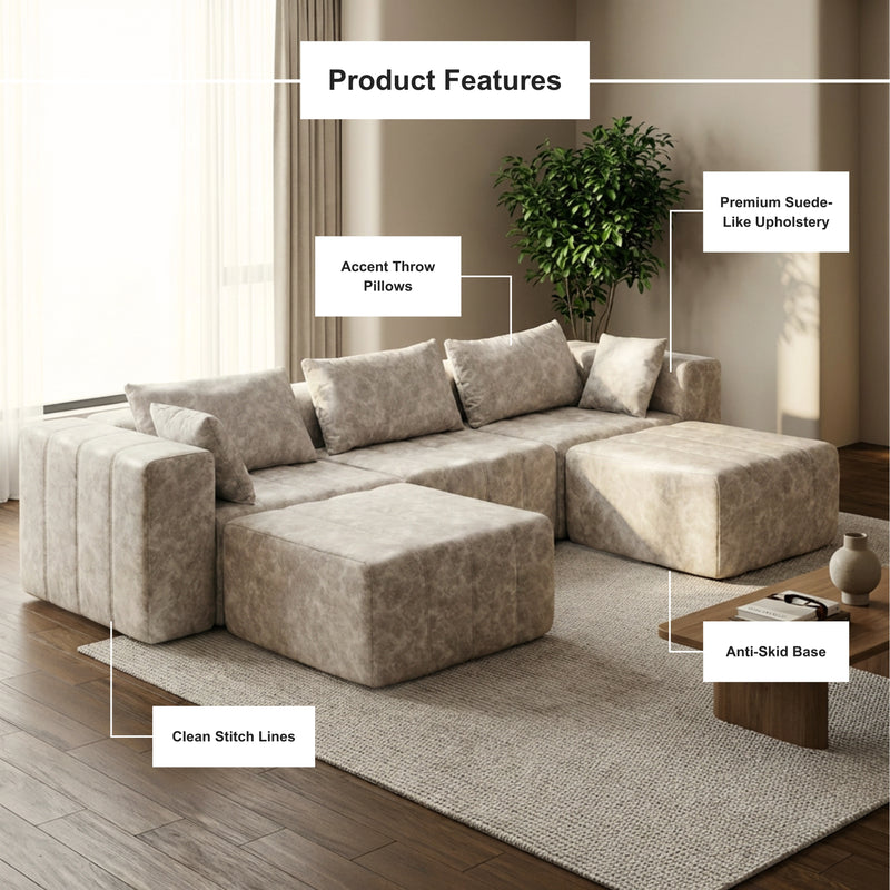 Boneless Deep Seat Modular Sectional Sofa in a Box | Oak & Birch