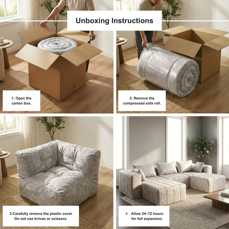 Boneless Deep Seat Modular Sectional Sofa in a Box | Oak & Birch