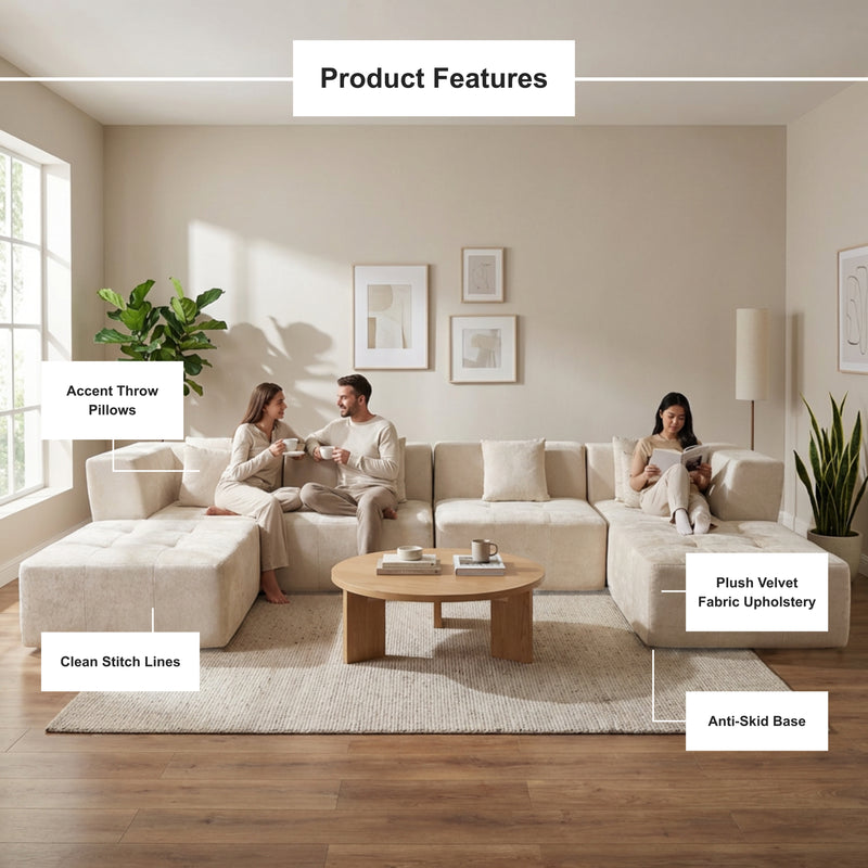 Boneless Modular Sectional Couch in a Box with Ottoman | Oak & Birch