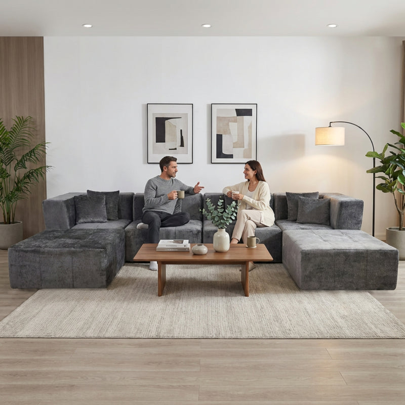 Boneless Modular Sectional Couch in a Box with Ottoman | Oak & Birch