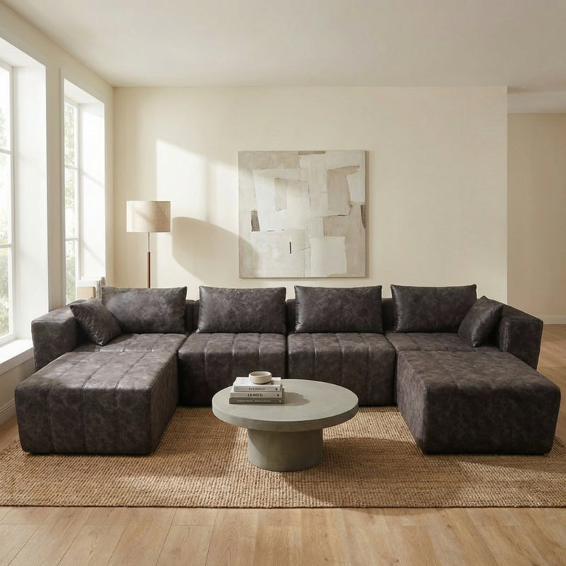 Boneless Deep Seat U-Shaped Sectional Sofa — Modular, No Assembly | Oak & Birch