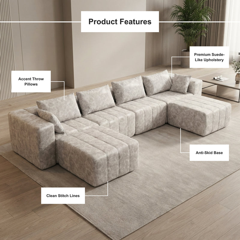 Boneless Deep Seat Modular Sectional Sofa in a Box | Oak & Birch