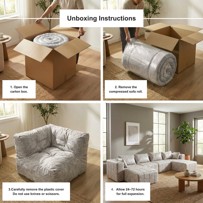 Boneless Deep Seat Modular Sectional Sofa in a Box | Oak & Birch