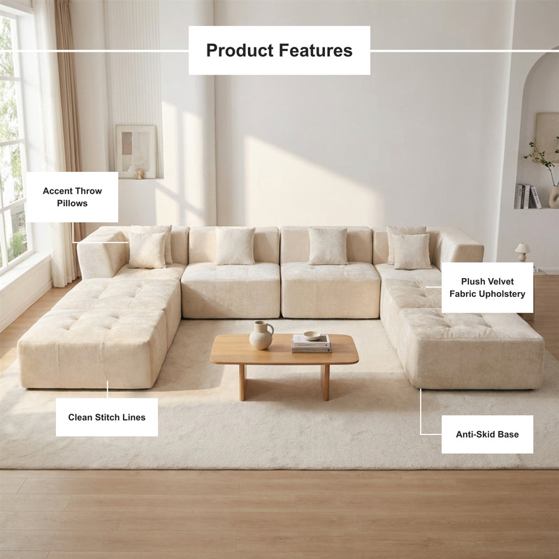 Boneless U-Shaped Sectional Sofa — Modular, No Assembly | Oak & Birch