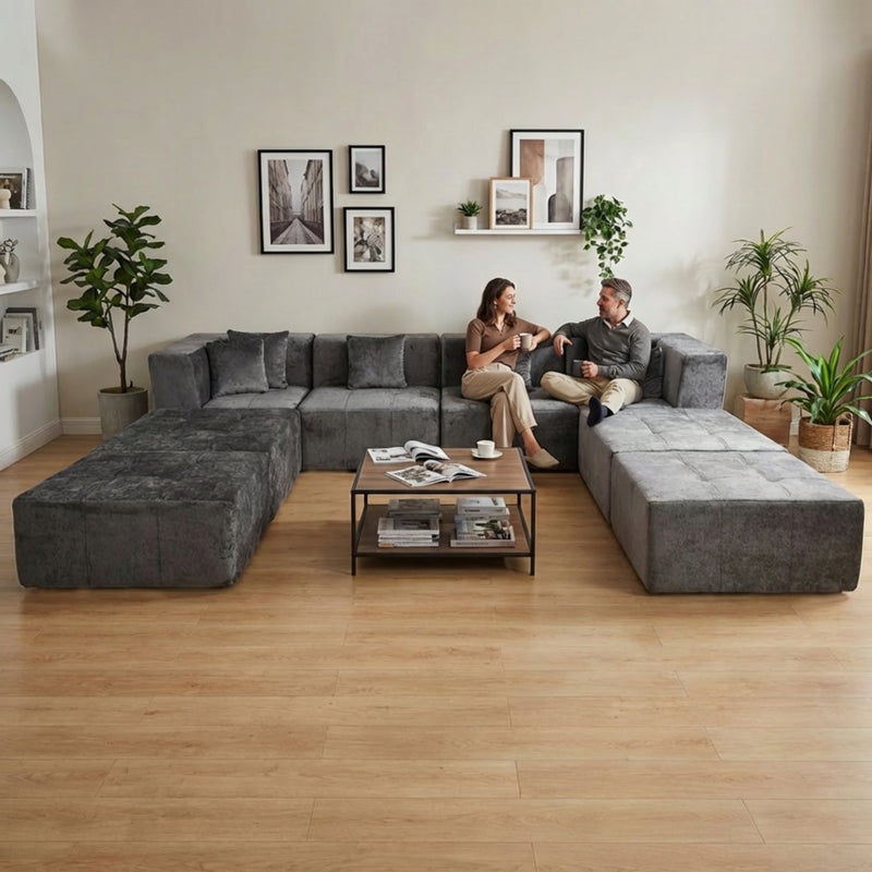 Boneless Modular Sectional Couch in a Box with Ottoman | Oak & Birch