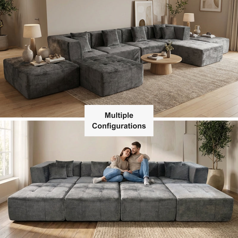 Boneless Modular Sectional Couch in a Box with Ottoman | Oak & Birch