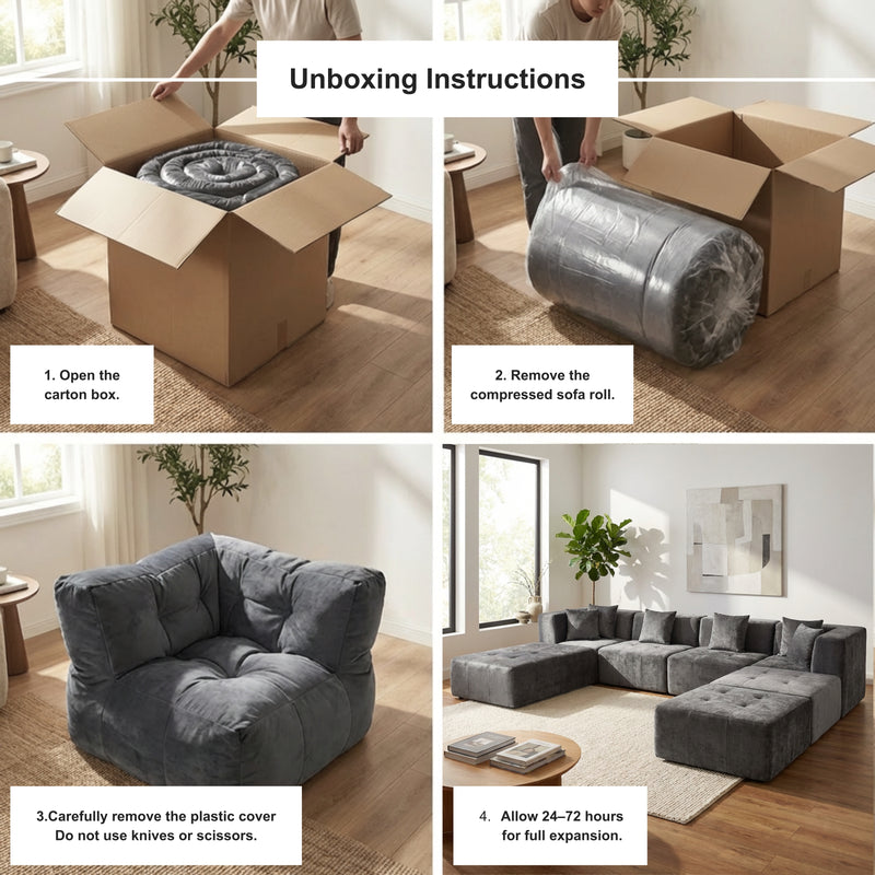 Boneless U-Shaped Sectional Sofa — Modular, No Assembly | Oak & Birch