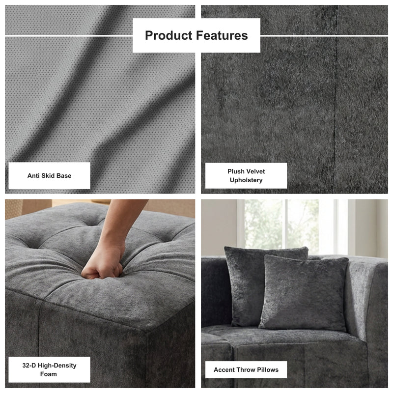 Boneless Modular Sectional Couch in a Box with Ottoman | Oak & Birch