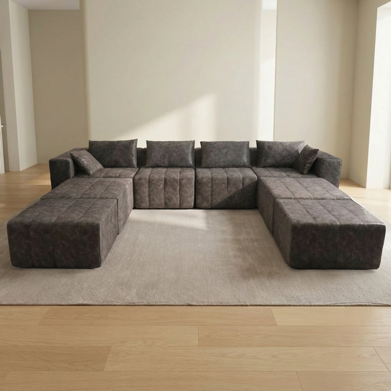 Boneless Deep Seat U-Shaped Sectional Sofa — Modular, No Assembly | Oak & Birch
