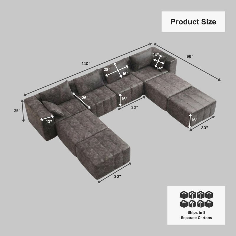 Boneless Deep Seat Modular Sectional Sofa in a Box | Oak & Birch
