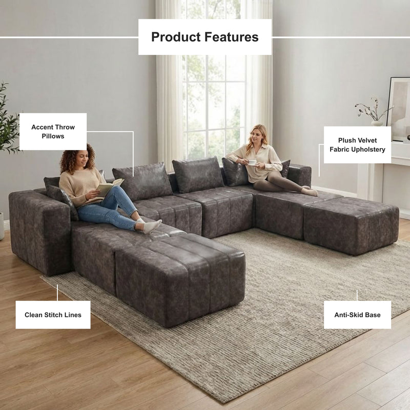 Boneless Deep Seat Modular Sectional Sofa in a Box | Oak & Birch