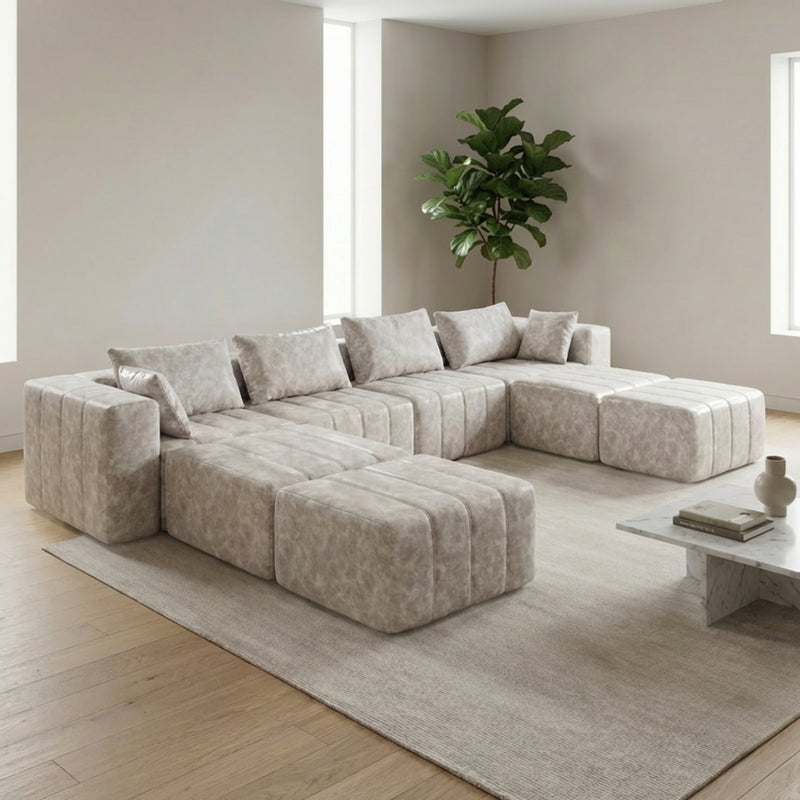 Boneless Deep Seat U-Shaped Sectional Sofa — Modular, No Assembly | Oak & Birch
