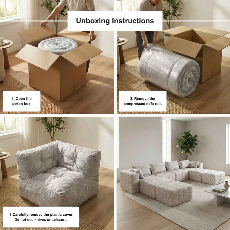 Boneless Deep Seat Modular Sectional Sofa in a Box | Oak & Birch