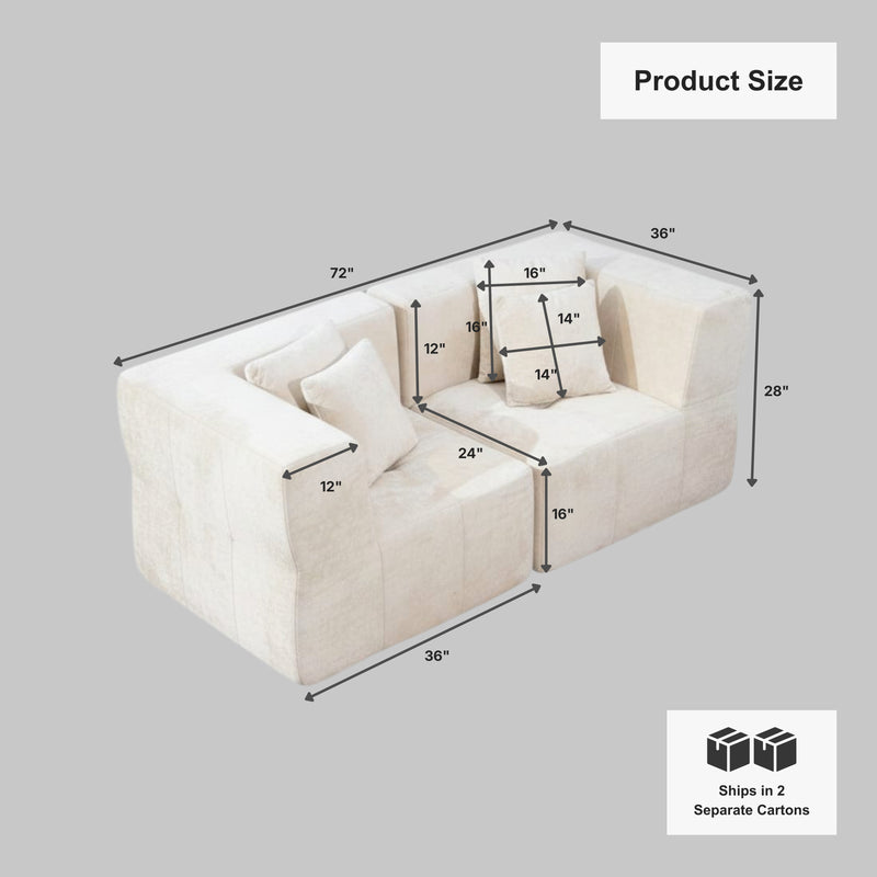 Boneless Modular Sectional Couch in a Box with Ottoman | Oak & Birch