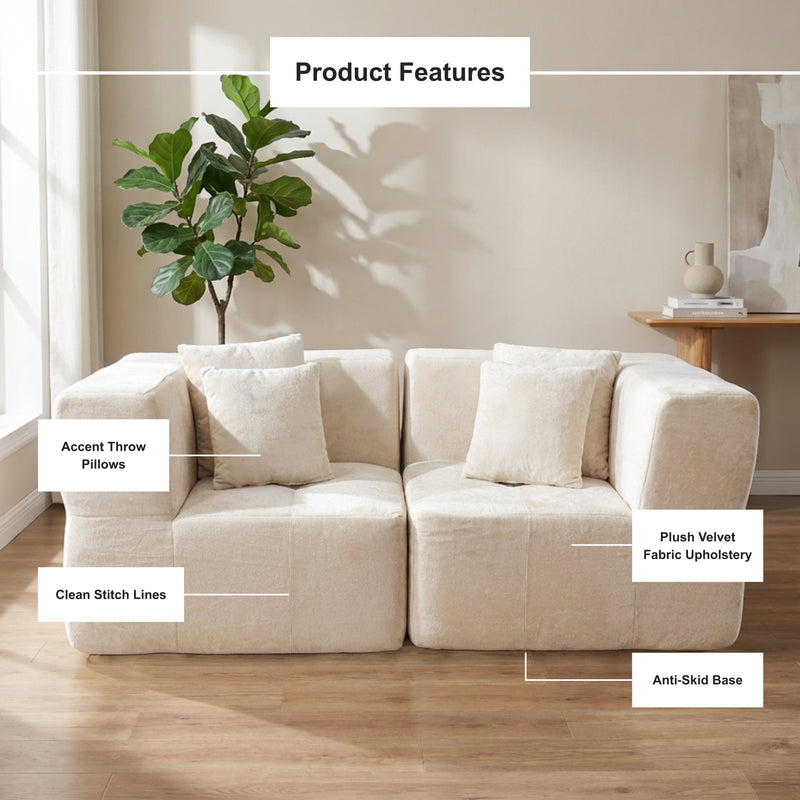 Boneless Modular Sectional Couch in a Box with Ottoman | Oak & Birch