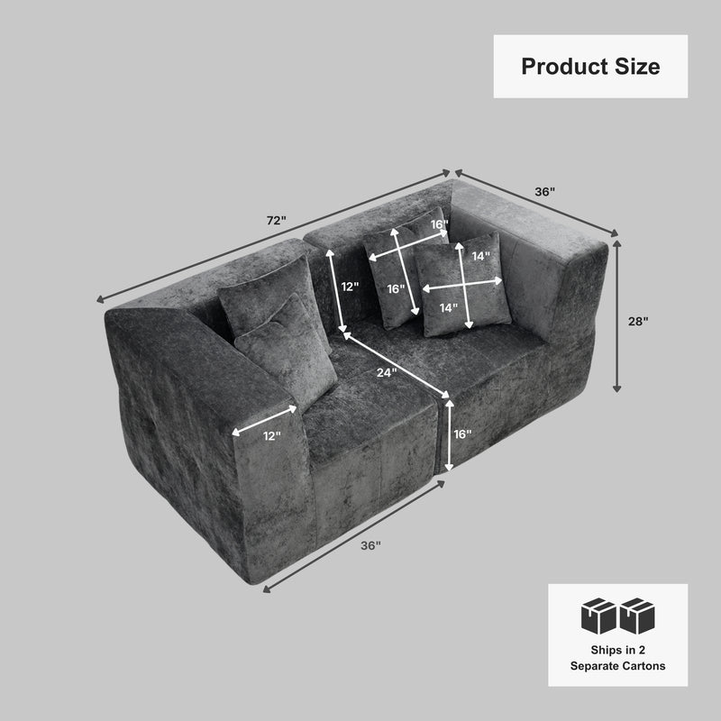 Boneless Modular Sectional Couch in a Box with Ottoman | Oak & Birch