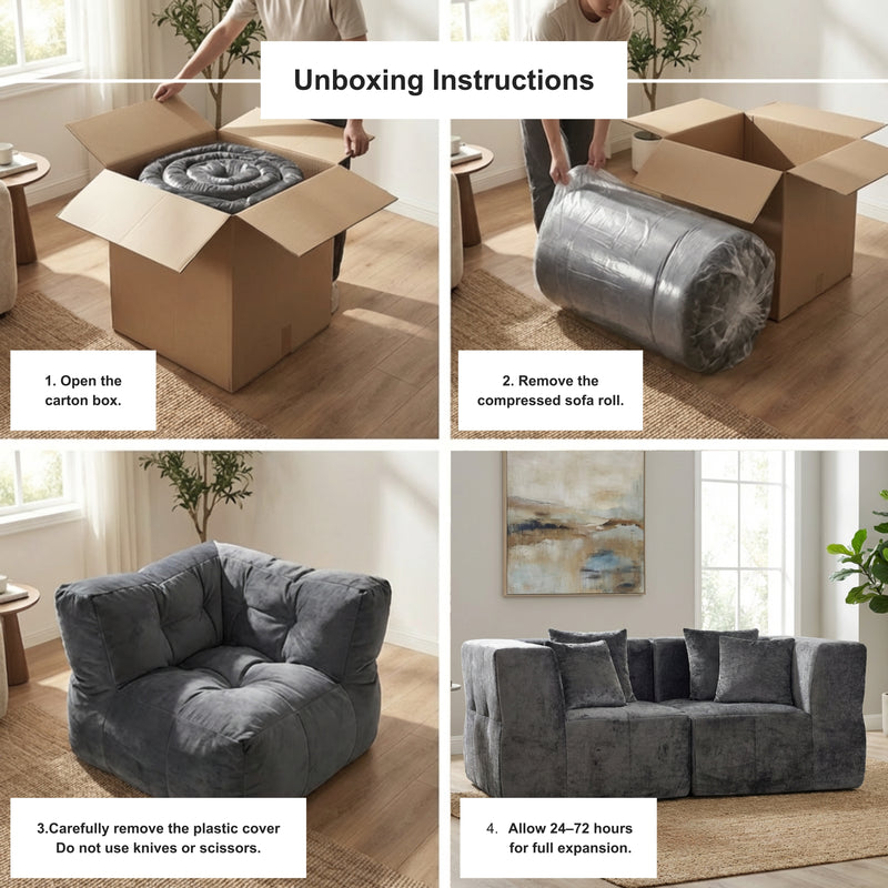 Boneless Loveseat Sofa — Cloud Couch Style, No Assembly | Oak & Birch