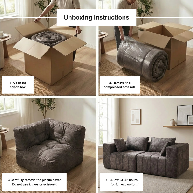 Boneless Deep Seat Modular Sectional Sofa in a Box | Oak & Birch