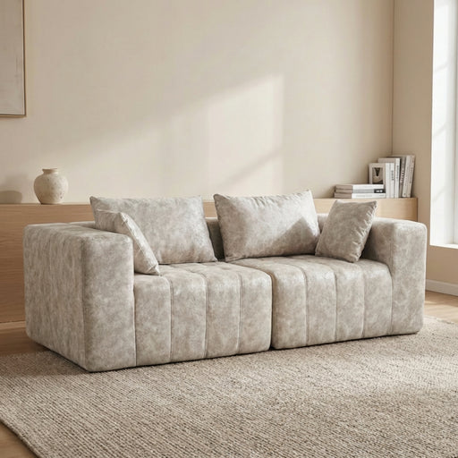 Oak & Birch Boneless Deep Seat Loveseat — Cloud Couch Style, No Assembly Oyster