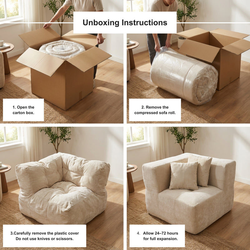 Boneless Modular Sectional Couch in a Box with Ottoman | Oak & Birch