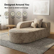 Oak & Birch Soft Haven Curved Boneless Modular Sofa — Plush Velvet Sectional Right Armchaise Cream