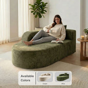 Oak & Birch Soft Haven Curved Boneless Modular Sofa — Plush Velvet Sectional Right Armchaise Olive