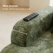 Oak & Birch Soft Haven Curved Boneless Modular Sofa — Plush Velvet Sectional Right Armchaise Olive